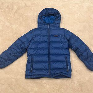 Patagonia Kids' Hi Loft Down Sweater Hoody Blue, Size L
